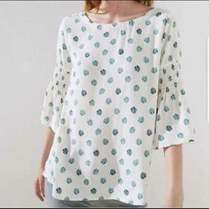 Loft, NWT Cream Leaf Blouse Size 20